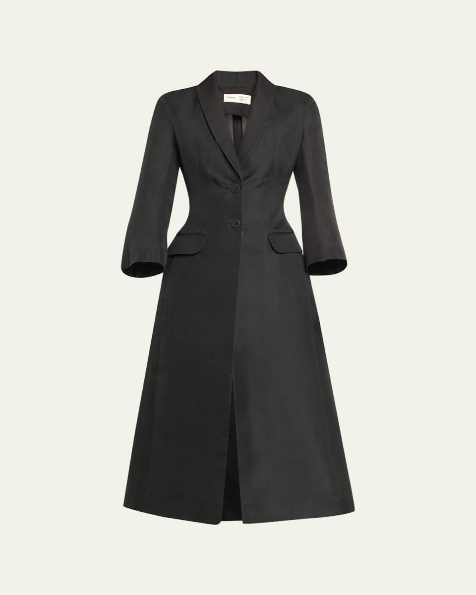 x Atelier Jolie Single-Breasted A-Line Long Coat